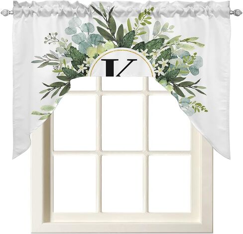 Rustic Mushroom Swag Kitchen Curtain Sets with Valance,3 Pieces Rod Pocket Curtain Drapes for Bedroom Bathroom Cafe Windows,Butter-Fly Dragonfly Botanical Plant Leaves 56''x36''&24''x27.5''x2Panels in Saudi Arabia