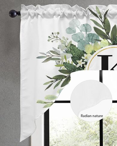 Rustic Mushroom Swag Kitchen Curtain Sets with Valance,3 Pieces Rod Pocket Curtain Drapes for Bedroom Bathroom Cafe Windows,Butter-Fly Dragonfly Botanical Plant Leaves 56''x36''&24''x27.5''x2Panels in Saudi Arabia
