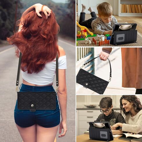 NINKI Compatible Samsung Galaxy Z Fold 3 Case Wallet with S Pen Holder for Women,4 Card Holder & Strap Flip Stand PU Leather Case for Samsung Z Fold 3 Case for Samsung Galaxy Z Fold 3 Phone Case Black in Kuwait