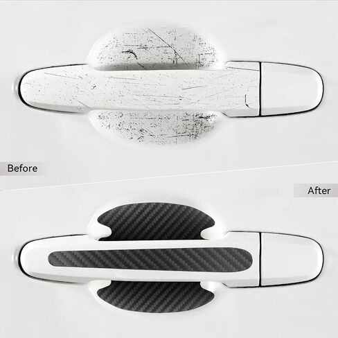 8PCS Car Door Handle Scratch Protector Set, Clear Transparent Guard Cover Avoiding Scratches, Auto Door Cup Protective Sticker for Most Door Handles in Saudi Arabia