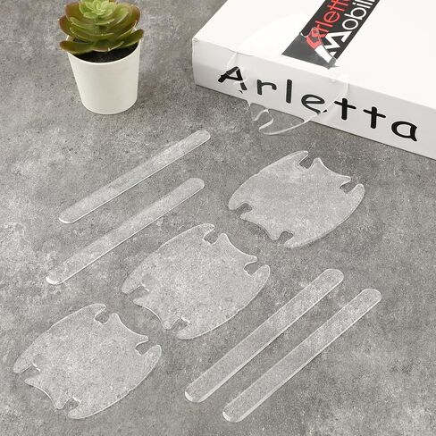 8PCS Car Door Handle Scratch Protector Set, Clear Transparent Guard Cover Avoiding Scratches, Auto Door Cup Protective Sticker for Most Door Handles in Saudi Arabia