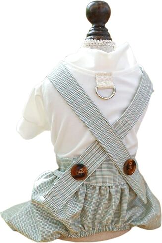 Top T Shirt and Plaid Pants Dog Jumpsuit for Small Dogs Girl Summer Puppy Clothes Dog Overalls Boy Girl Dogs Classic in Saudi Arabia