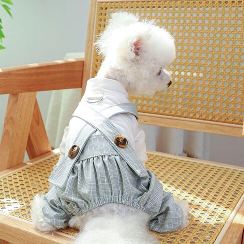 Top T Shirt and Plaid Pants Dog Jumpsuit for Small Dogs Girl Summer Puppy Clothes Dog Overalls Boy Girl Dogs Classic in Saudi Arabia