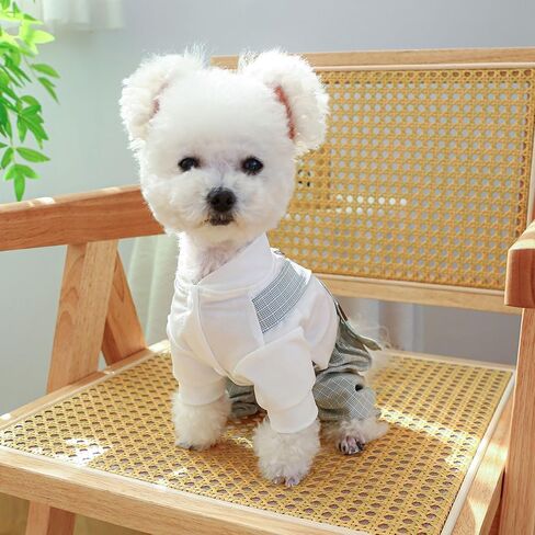 Top T Shirt and Plaid Pants Dog Jumpsuit for Small Dogs Girl Summer Puppy Clothes Dog Overalls Boy Girl Dogs Classic in Saudi Arabia