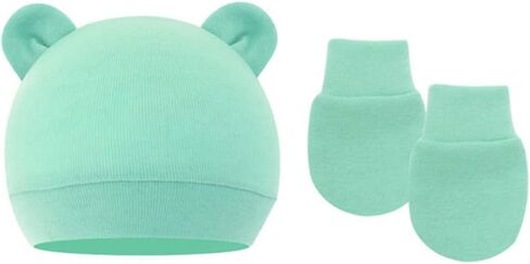 12 Pieces Newborn Baby Preemie Hats and Mittens Set No Scratch Preemie Gloves Cotton Beanie Hospital Cap for 0-6 Months in Saudi Arabia