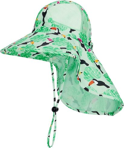 Toddler Sun Hat Boys Girls Kids Sun Hat UPF 50+ Sun Protection Mesh Adjustable Summer Beach Hats with Neck Flap Wide Brim in Saudi Arabia