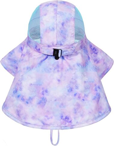 Toddler Sun Hat Boys Girls Kids Sun Hat UPF 50+ Sun Protection Mesh Adjustable Summer Beach Hats with Neck Flap Wide Brim in Saudi Arabia