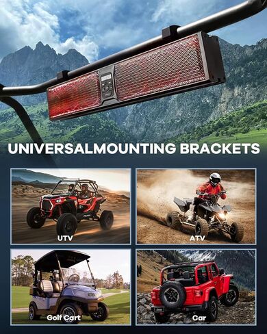شريط صوت عالمي مقاس 26 بوصة ATV UTV لعربة الجولف، صوت بلوتوث، 6 مكبرات صوت، منفذ USB، إضاءة متعددة الألوان، شريط صوت بلوتوث لعربة الجولف/ATV/UTV/Marine لشريط رول 1.75-2.25 بوصة in Kuwait