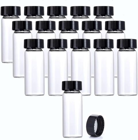 30mL Clear Glass Sample Vials 30Pcs, 1oz Borosilicate Glass Vial with Screwcap, PE Liner Sample Containers Lab Vial Liquid Sampling Glass Oil Bottle in Saudi Arabia