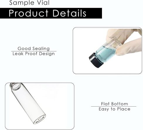 30mL Clear Glass Sample Vials 30Pcs, 1oz Borosilicate Glass Vial with Screwcap, PE Liner Sample Containers Lab Vial Liquid Sampling Glass Oil Bottle in Saudi Arabia
