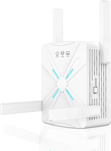 2024 Enhanced WiFi Extender | 4X Faster, Dual Band 5GHz/2.4GHz Longest Range Up to 9,800 sq.ft| Supports 40+ Device | Internet Repeater with 2 Ethernet Port| Seamless Setup | for Multiple Device Users in Kuwait