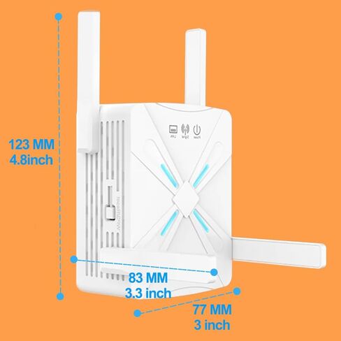 2024 Enhanced WiFi Extender | 4X Faster, Dual Band 5GHz/2.4GHz Longest Range Up to 9,800 sq.ft| Supports 40+ Device | Internet Repeater with 2 Ethernet Port| Seamless Setup | for Multiple Device Users in Kuwait