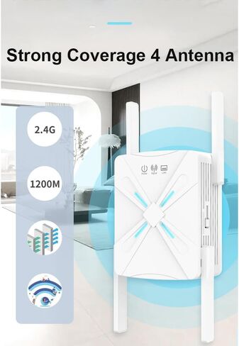 2024 Enhanced WiFi Extender | 4X Faster, Dual Band 5GHz/2.4GHz Longest Range Up to 9,800 sq.ft| Supports 40+ Device | Internet Repeater with 2 Ethernet Port| Seamless Setup | for Multiple Device Users in Kuwait