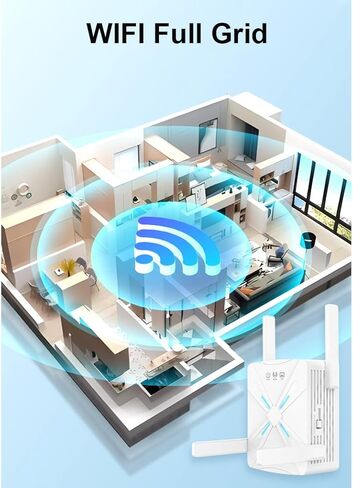 2024 Enhanced WiFi Extender | 4X Faster, Dual Band 5GHz/2.4GHz Longest Range Up to 9,800 sq.ft| Supports 40+ Device | Internet Repeater with 2 Ethernet Port| Seamless Setup | for Multiple Device Users in Kuwait