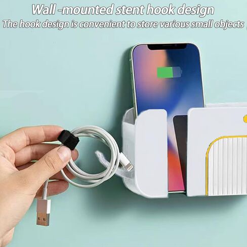 Bedside Organizer Nonporous Adhesive Remote Control Holder - Wall Mount Storage for Home, Dormitory, and Car Universal Wall Phone Holder，Multipurpose Storage Box（Green） in Saudi Arabia
