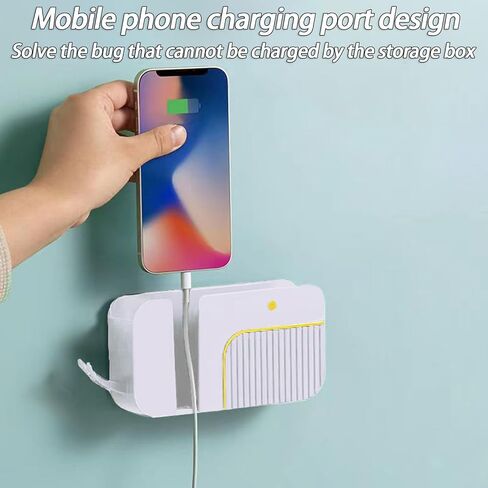 Bedside Organizer Nonporous Adhesive Remote Control Holder - Wall Mount Storage for Home, Dormitory, and Car Universal Wall Phone Holder，Multipurpose Storage Box（Green） in Saudi Arabia
