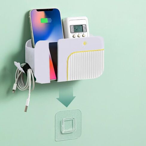 Bedside Organizer Nonporous Adhesive Remote Control Holder - Wall Mount Storage for Home, Dormitory, and Car Universal Wall Phone Holder，Multipurpose Storage Box（Green） in Saudi Arabia