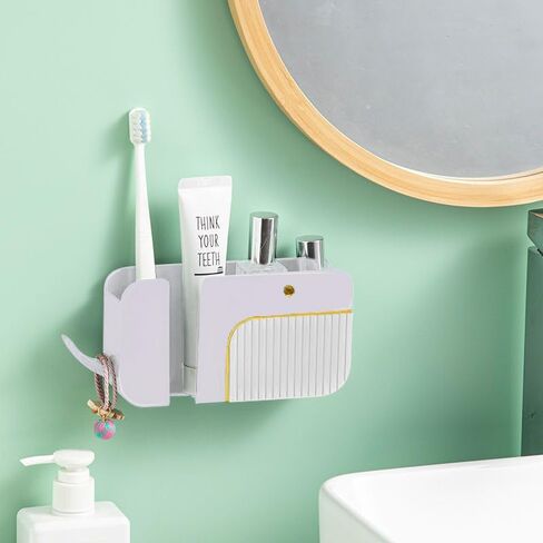 Bedside Organizer Nonporous Adhesive Remote Control Holder - Wall Mount Storage for Home, Dormitory, and Car Universal Wall Phone Holder，Multipurpose Storage Box（Green） in Saudi Arabia