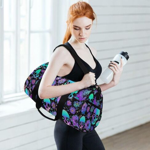 MNSRUU حقائب من القماش الخشن جماجم مضحكة حقيبة قاعة رياضة رياضية حقائب سفر بين عشية وضحاها للرجال والنساء حقائب من القماش الخشن للسفر in Kuwait