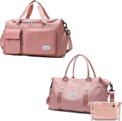 حقيبة سفر لليوجا من القماش الخشن مع حجرة للأحذية وحقيبة يد رياضية للصالة الرياضية مع جيب منفصل جاف ورطب لتدريب الرجال والنساء، حقيبة ليلية/عطلة نهاية الأسبوع in Kuwait