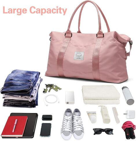 حقيبة سفر لليوجا من القماش الخشن مع حجرة للأحذية وحقيبة يد رياضية للصالة الرياضية مع جيب منفصل جاف ورطب لتدريب الرجال والنساء، حقيبة ليلية/عطلة نهاية الأسبوع in Kuwait