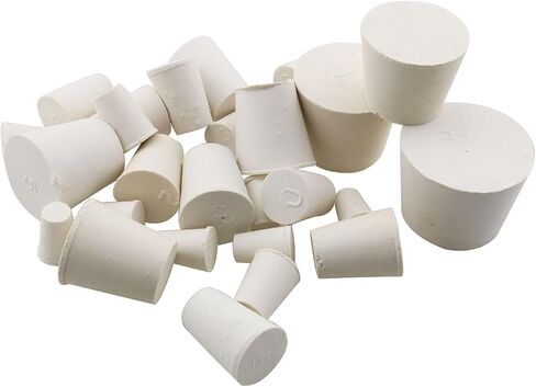 مختبر المكونات المطاطية RLECS 26IN1 000 # - 8 # أحجام سدادة مطاطية بيضاء صلبة Bungs قارورة مختبر أنبوب مدبب مخروطي ختم سدادة طرفية in Saudi Arabia