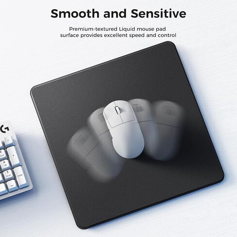 Smooth Gaming Mouse Pad, Cool Desk Mouse Pad with Anti-Slip Rubber Base, Waterproof Washable 9.8 * 9.8 Inch (Clear Black) in Saudi Arabia
