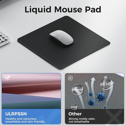 Smooth Gaming Mouse Pad, Cool Desk Mouse Pad with Anti-Slip Rubber Base, Waterproof Washable 9.8 * 9.8 Inch (Clear Black) in Saudi Arabia
