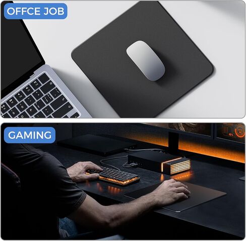 Smooth Gaming Mouse Pad, Cool Desk Mouse Pad with Anti-Slip Rubber Base, Waterproof Washable 9.8 * 9.8 Inch (Clear Black) in Saudi Arabia
