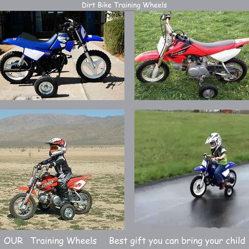 عجلات تدريب الدراجة الترابية 50cc 49cc، عجلات تدريب للدراجات الترابية، متوافقة مع ماكينة الحلاقة MX350 MX125 MX400 هوندا CRF50 XR50 Z50 Z50R yamaha PW50 TTR50 ktm جميع أنواع الدراجة الترابية 50CC، ضمان 5 سنوات in Kuwait