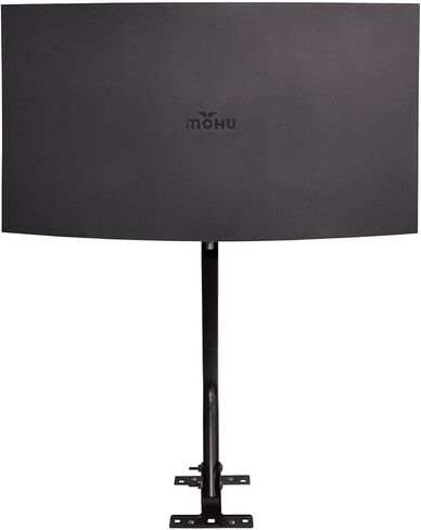 هوائي تلفزيون Mohu Sail Amplified داخلي وخارجي، نطاق 75 ميل، UHF VHF، متعدد الاتجاهات، 4K 8K UHD، تلفزيون NEXTGEN - مع صاري 20 بوصة، كابل 30 قدمًا (أسود) in Kuwait