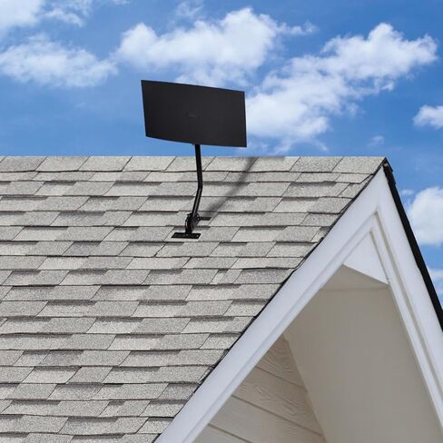 هوائي تلفزيون Mohu Sail Amplified داخلي وخارجي، نطاق 75 ميل، UHF VHF، متعدد الاتجاهات، 4K 8K UHD، تلفزيون NEXTGEN - مع صاري 20 بوصة، كابل 30 قدمًا (أسود) in Kuwait