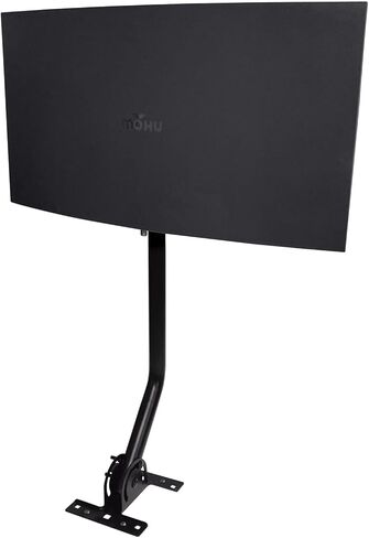 هوائي تلفزيون Mohu Sail Amplified داخلي وخارجي، نطاق 75 ميل، UHF VHF، متعدد الاتجاهات، 4K 8K UHD، تلفزيون NEXTGEN - مع صاري 20 بوصة، كابل 30 قدمًا (أسود) in Kuwait