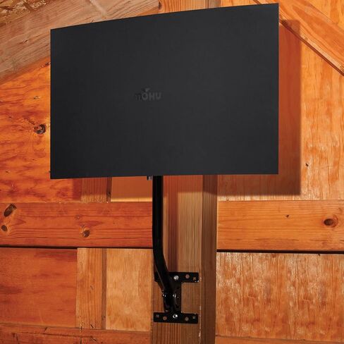 هوائي تلفزيون Mohu Sail Amplified داخلي وخارجي، نطاق 75 ميل، UHF VHF، متعدد الاتجاهات، 4K 8K UHD، تلفزيون NEXTGEN - مع صاري 20 بوصة، كابل 30 قدمًا (أسود) in Kuwait