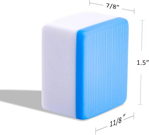 مجموعة ماجونغ الصينية، مجموعة ألعاب ماهجونغ الاحترافية، مجموعة ماه جونغ التقليدية الكاملة مع 146 بلاطة مرقمة كبيرة (1.5 بوصة، أزرق)، حقيبة حمل كلاسيكية وتعليمات (ماجيانغ، ما جونغ، ماج جونغ) in Kuwait