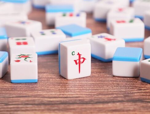 مجموعة ماجونغ الصينية، مجموعة ألعاب ماهجونغ الاحترافية، مجموعة ماه جونغ التقليدية الكاملة مع 146 بلاطة مرقمة كبيرة (1.5 بوصة، أزرق)، حقيبة حمل كلاسيكية وتعليمات (ماجيانغ، ما جونغ، ماج جونغ) in Kuwait