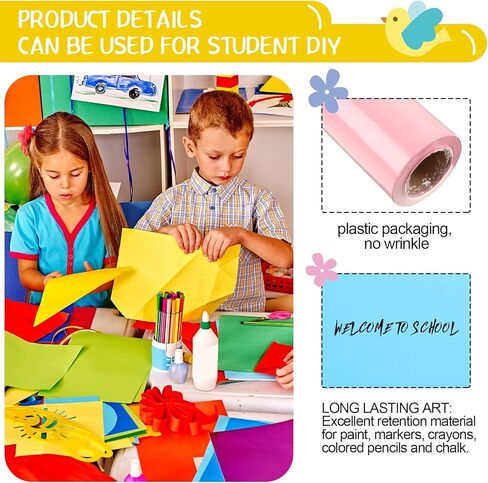 Colarr 6 Pack Bulletin Board Paper Roll Large Colored Craft Paper Fade Resistant Paper Bulk 18 Inches x 50 Feet Construction Paper Roll for Drawing Painting Classroom Decor(Lively Color) in Kuwait