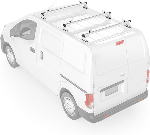 قضبان متقاطعة من الألومنيوم طراز AA-Racks طراز AX312 مناسبة لـ 2013-On NV200/ 2014-On Transit Connect/ 2013-2017 City Express، 3 Bar 50 بوصة - أبيض in Kuwait