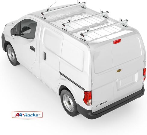 قضبان متقاطعة من الألومنيوم طراز AA-Racks طراز AX312 مناسبة لـ 2013-On NV200/ 2014-On Transit Connect/ 2013-2017 City Express، 3 Bar 50 بوصة - أبيض in Kuwait