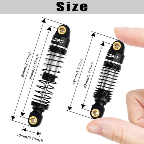 GLOBACT 59MM Aluminum RC Oil Shock Adjustable Front & Rear Shocks for TRX4M 1/18 RC Crawler Upgrade Accessories (Black) in Saudi Arabia