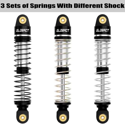 GLOBACT 59MM Aluminum RC Oil Shock Adjustable Front & Rear Shocks for TRX4M 1/18 RC Crawler Upgrade Accessories (Black) in Saudi Arabia