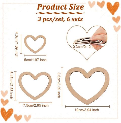 OLYCRAFT 18pcs 3 Size Star Shaped Dream Catcher Frame Wooden Rings Wood Star Hoops Wooden Hoop Rings Circle Nature Wooden Hoop Craft Rings for Floral Wreath Wall Hangings DIY Craft Supplies Home Decor in Kuwait