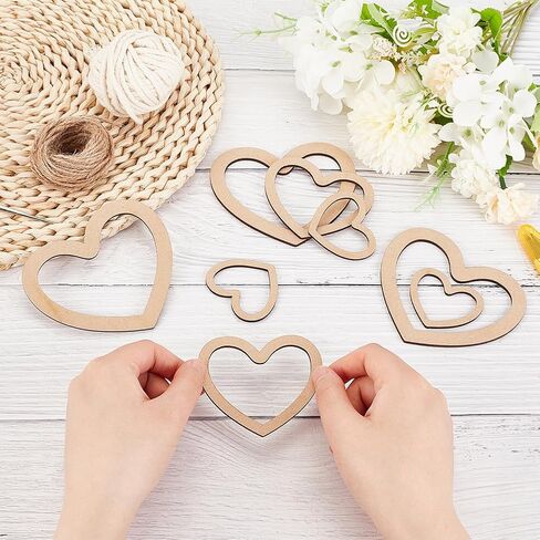 OLYCRAFT 18pcs 3 Size Star Shaped Dream Catcher Frame Wooden Rings Wood Star Hoops Wooden Hoop Rings Circle Nature Wooden Hoop Craft Rings for Floral Wreath Wall Hangings DIY Craft Supplies Home Decor in Kuwait
