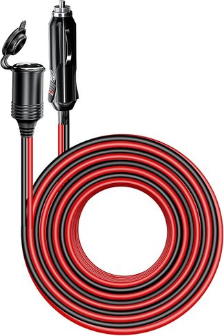 13FT Car Cigarette Lighter Extension Cord, Heavy Duty 12v 24v Cigarette Plug to Socket Extension Cable with 15A Fuse Dust-proof Cap in Saudi Arabia