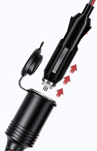 13FT Car Cigarette Lighter Extension Cord, Heavy Duty 12v 24v Cigarette Plug to Socket Extension Cable with 15A Fuse Dust-proof Cap in Saudi Arabia