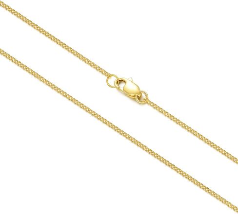 قلادة سلسلة ذهبية رفيعة من الذهب الأصفر عيار 14 قيراط 1 مم/1.2 مم/1.35 مم للنساء، قلادة سلسلة كابل رفيعة كلاسيكية متينة وقوية صلبة من الذهب عيار 14 قيراط للنساء، 14 بوصة - 36 بوصة in Kuwait