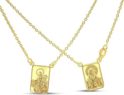 قلادة FRONAY Scapular، قلادة Escapulario مزدوجة الجوانب، مجوهرات دينية راقية، صنع في إيطاليا in Kuwait