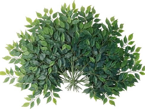 12pcs Artificial Greenery Stems Silk Green Leaves Fake 23in Ficus Garland Spray Plants Faux Greenery Decoration for Centerpieces Wedding Arch Flower Bouquet Table Home Decor (12) in Saudi Arabia