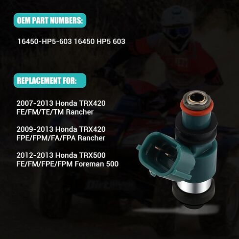 فوهة حاقن الوقود 16450-HP5-603 متوافقة مع Honda Rancher 420 TRX420 FE/FM/TE/TM 2007-2013، Rancher 420 TRX420 FPE/FPM/FA/FPA 2009-2013، فورمان 500 TRX500 FE/FM/FPE/FPM 2012 -2013 in Saudi Arabia