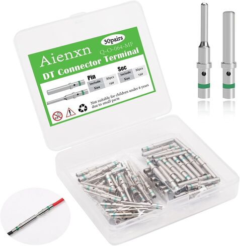 30 Pairs Deutsch Pins Contact Size 16, DT Connector/Terminal Kit, 30PCS 0460-215-16141 Male Pins and 30PCS 0462-209-16141 Female Sockets for 14-20 AWG Wire Gauge Q-O-064-MF in Saudi Arabia